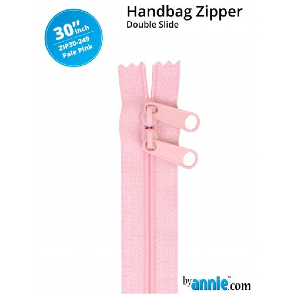 By Annie Double Slide Handbag Zipper - 30" Pale Pink