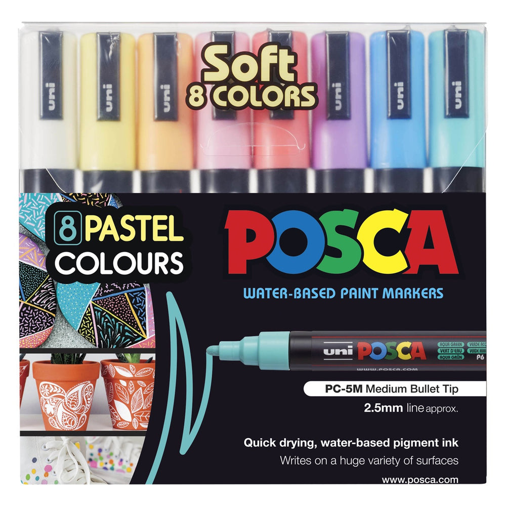 Uni Posca Set Pastel Colours Pk8 PC-5M