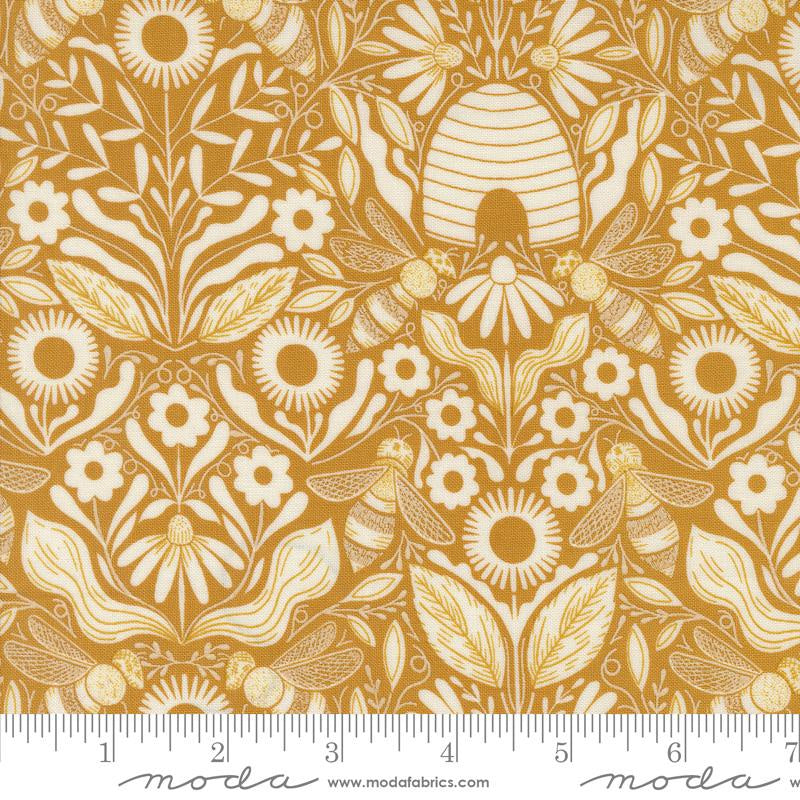 Beehive Melody Damask - Beeswax