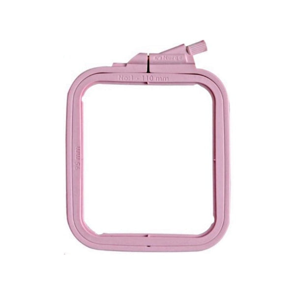 Nurge Plastic Square (Rectangular) Hoop 9.5x11cm - No 1  Pastel Pink