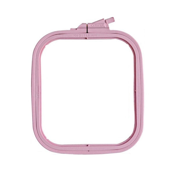 Nurge Plastic Square (Rectangular) Hoop 14.5x16.5cm - No 2 Pastel Pink