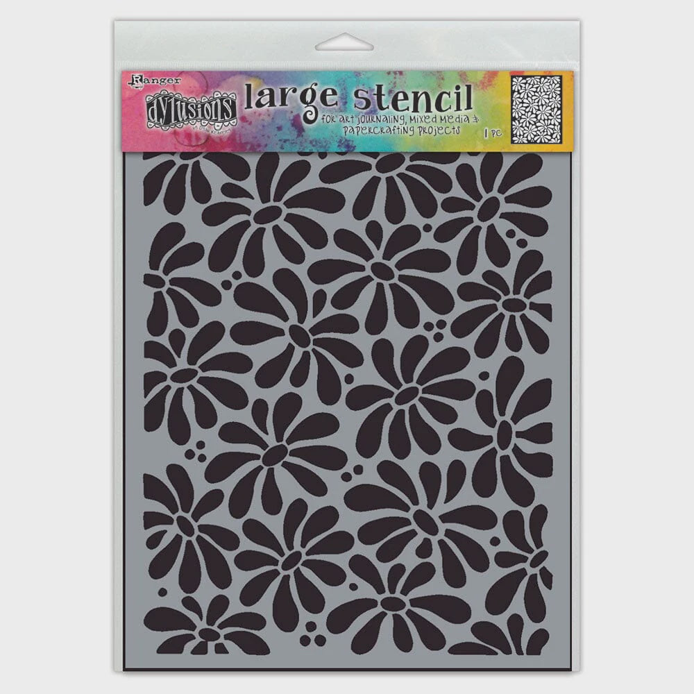 Dylusions Stencil Large Field of Daisies