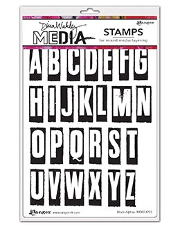 Dina Wakley Media Stamp Set Block Alphas