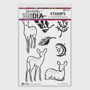 Dina Wakley Media Stamp Set Fawns