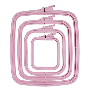 Nurge Plastic Square (Rectangular) Hoop 14.5x16.5cm - No 2 Pastel Pink