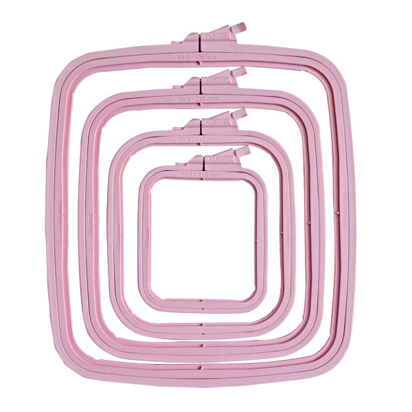 Nurge Plastic Square (Rectangular) Hoop 19.5x22cm - No 3 Pastel Pink