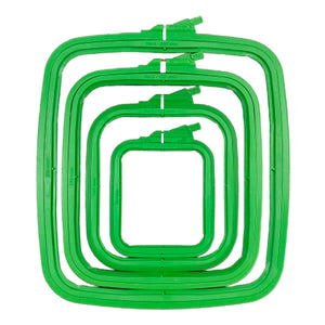 Nurge Plastic Square (Rectangular) Embroidery Hoop 25x28cm - No 4 Green