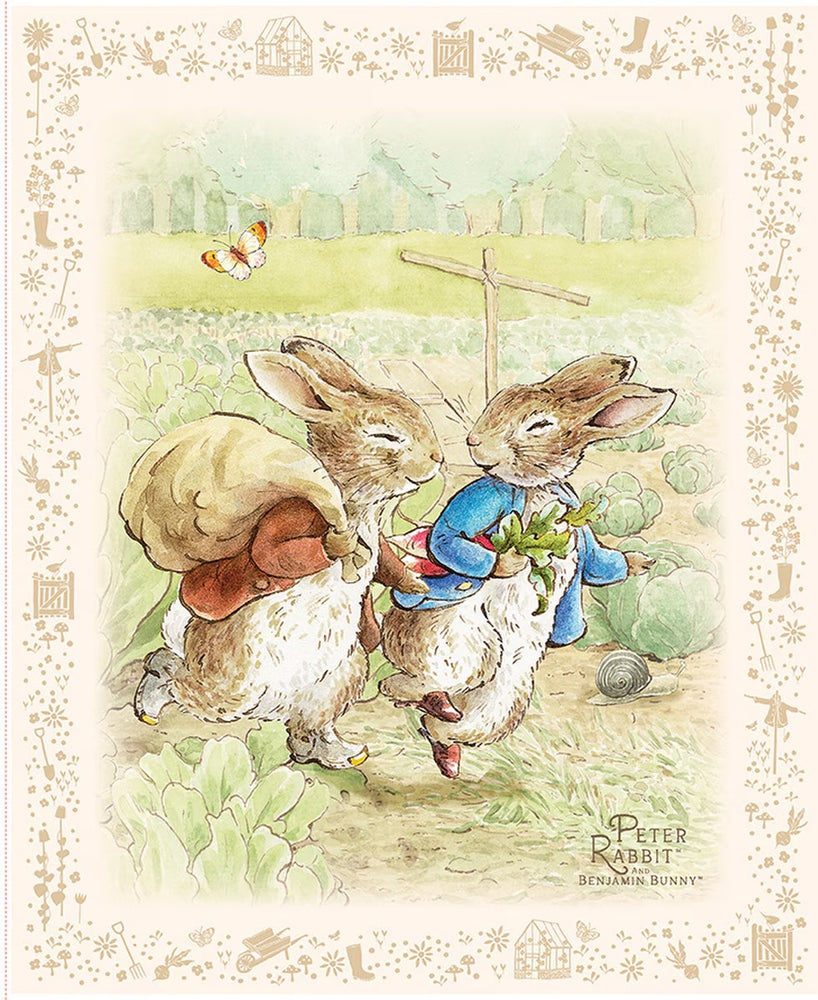 Peter Rabbit Benjamind Peter Rabbit and Benjamin Bunny Panel – BowerBirdNZ