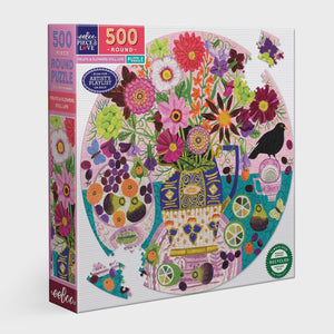 EeBoo 500pc Puzzle Round Fruits & Flowers Still Life