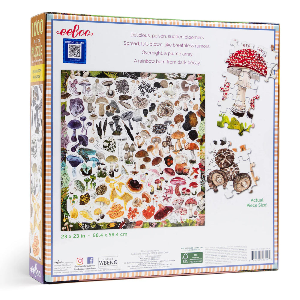 Eeboo 1000pc Puzzle - Mushroom Rainbow