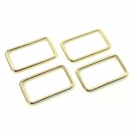 Sallie Tomato Rectangle Rings 1.5" Gold