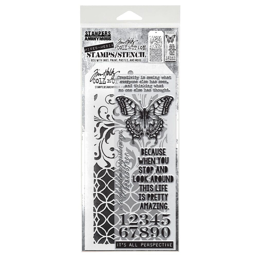Tim Holtz Stampers Anonymous Stamp & Stencil Mixed Media #15