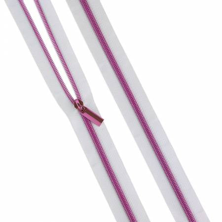 Sallie Tomato Zipper - 3 Yds with 9 Pulls - WhiteTape/Tula Pink