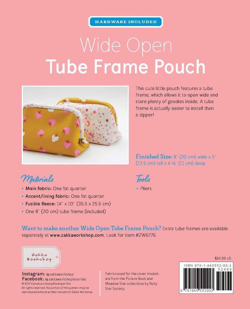 Wide Open Tube Frame Pouch