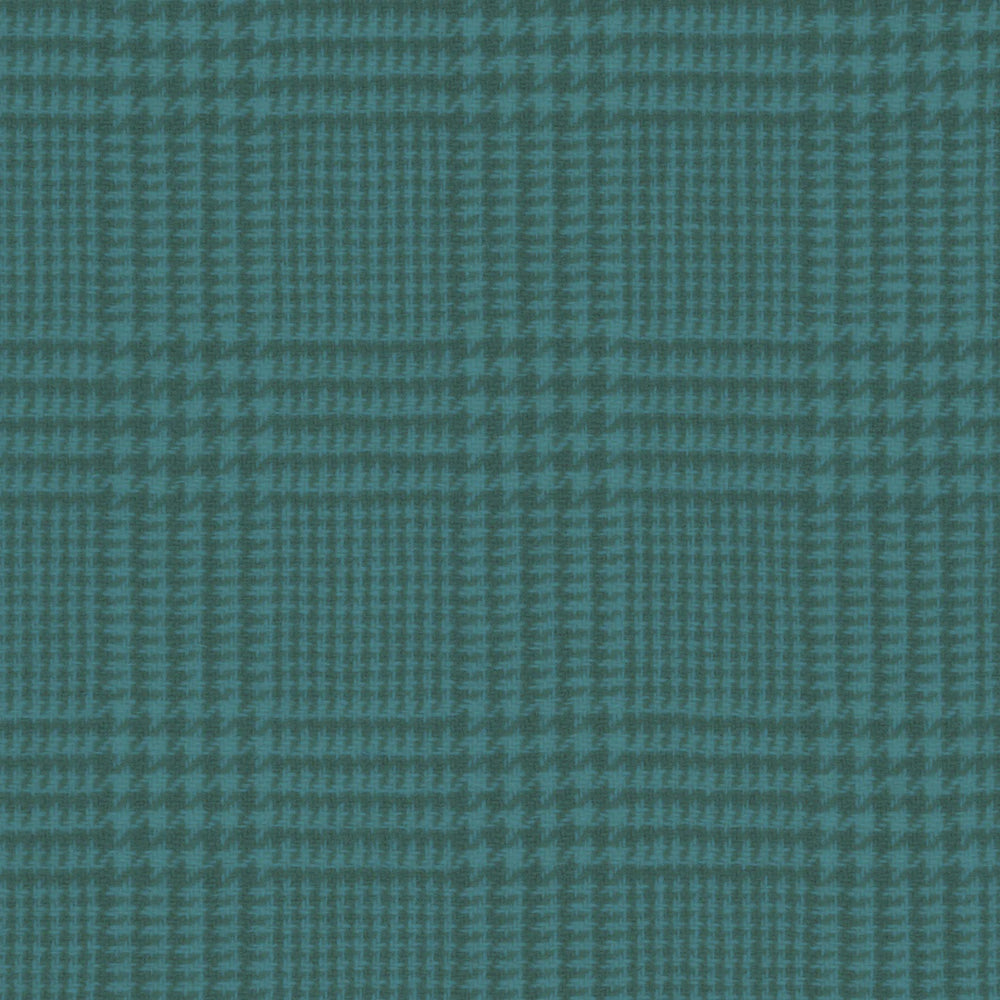 Sue Spargo Glen Check Wool Fat Eighth Turquoise