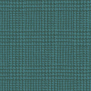 Sue Spargo Glen Check Wool Fat Eighth Turquoise