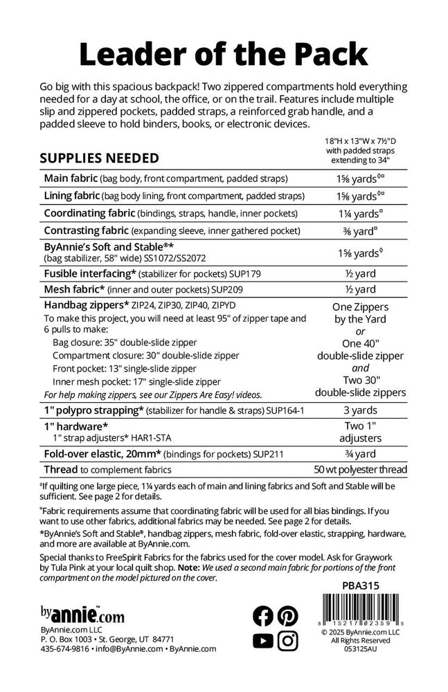 By Annie Pattern - Leader of The Pack