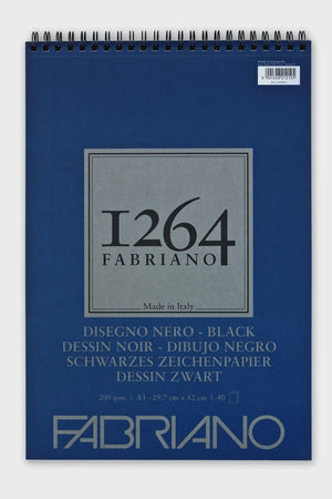 Fabriano 1264 Black Pad 200GSM A3 40 Sheets