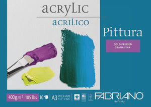 Fabriano Pittura Acrylic Pad A3 400GSM 10 Sheet