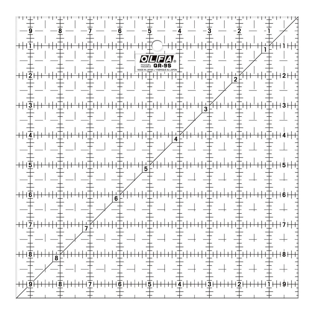 OLFA QR-9S Frosted Square Ruler - 9.5" x 9.5"