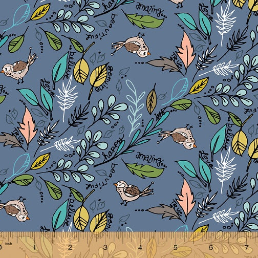 
            
                Load image into Gallery viewer, Jaye Bird Flying Foliage - Blue
            
        