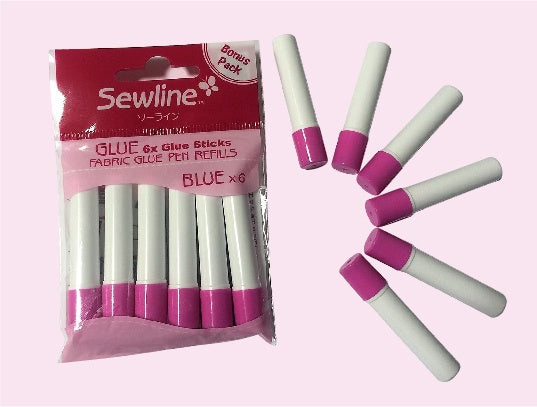 Sewline Fabric Glue Pen Refills - Blue 6 Pack