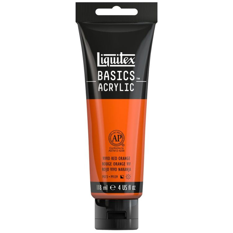 Liquitex Basics Acrylic 118ml Vivid Red Orange