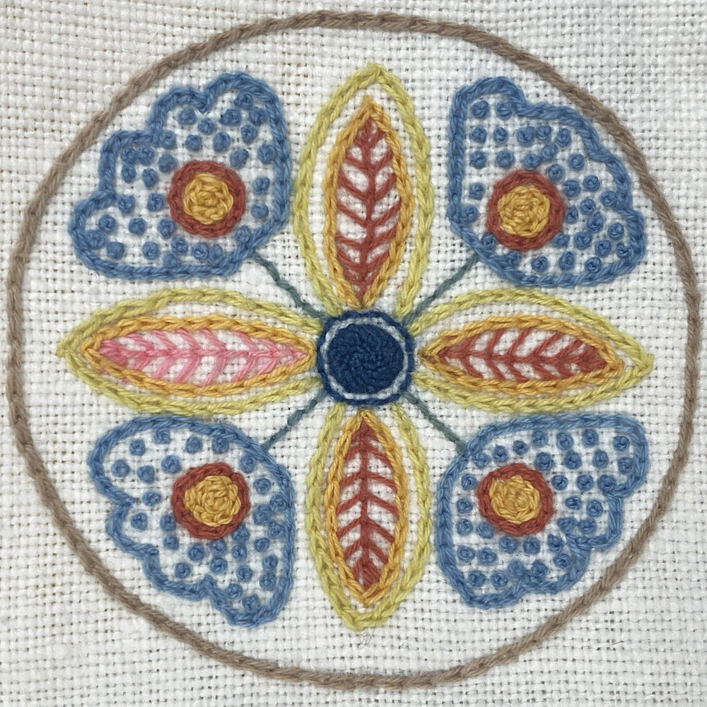 Belgian Linen Embroidery Panel 13 x 13"