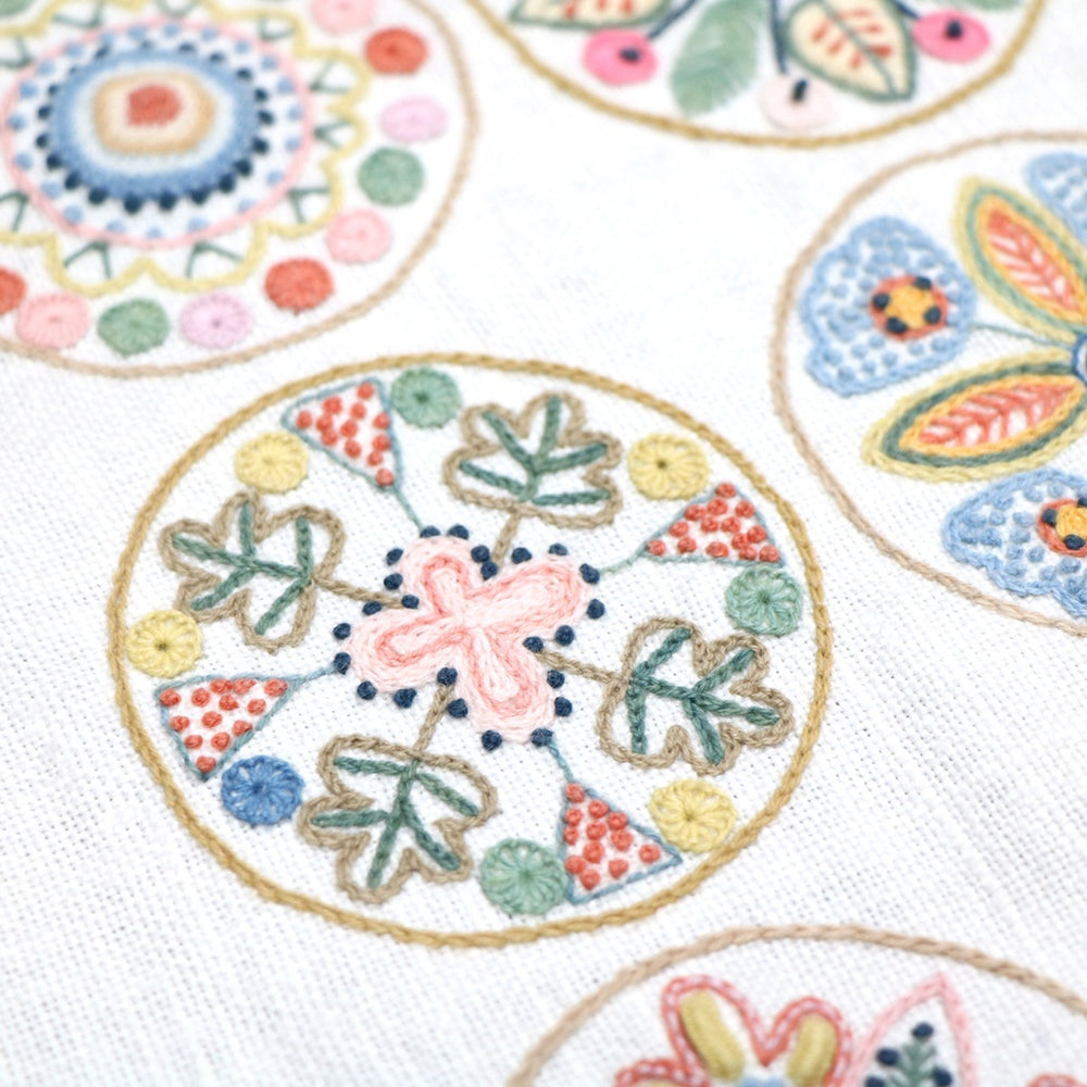 Belgian Linen Embroidery Panel 13 x 13"