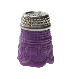 Silicone Thimble with Steel Top Purple - Large