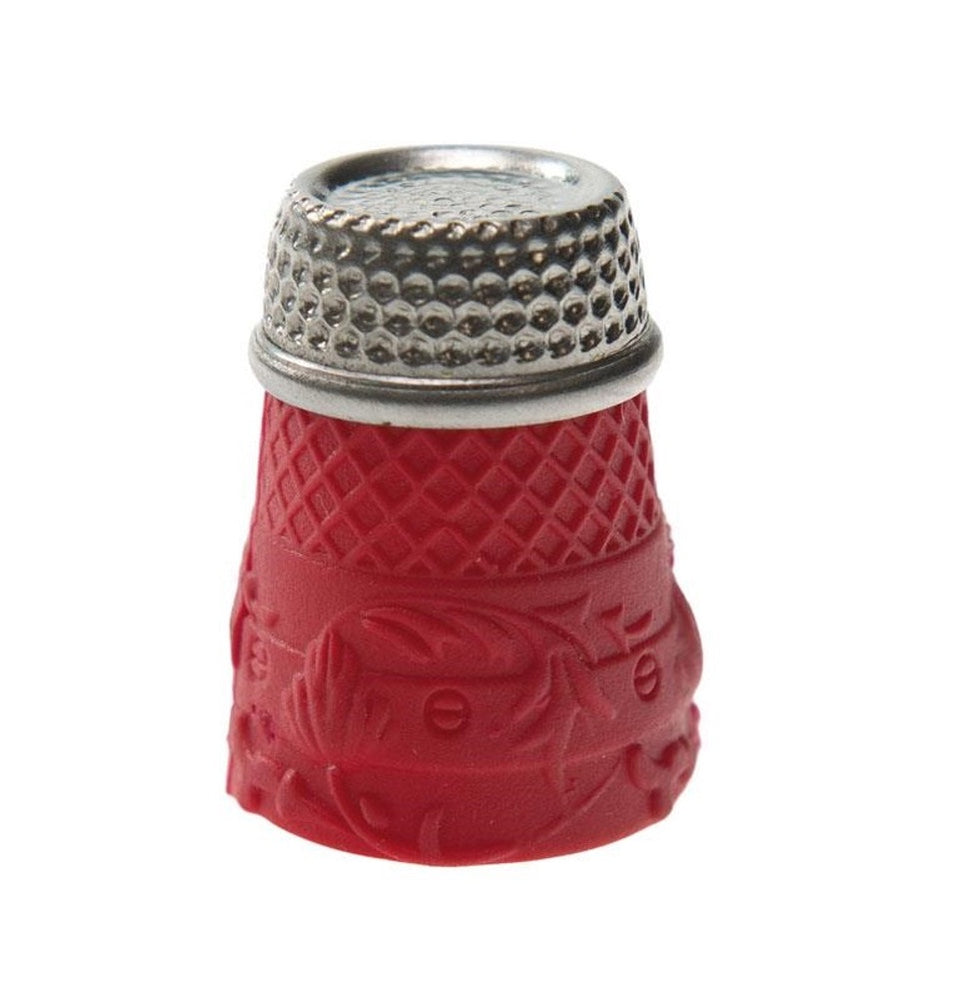 Silicone Thimble with Steel Top Red - X Large