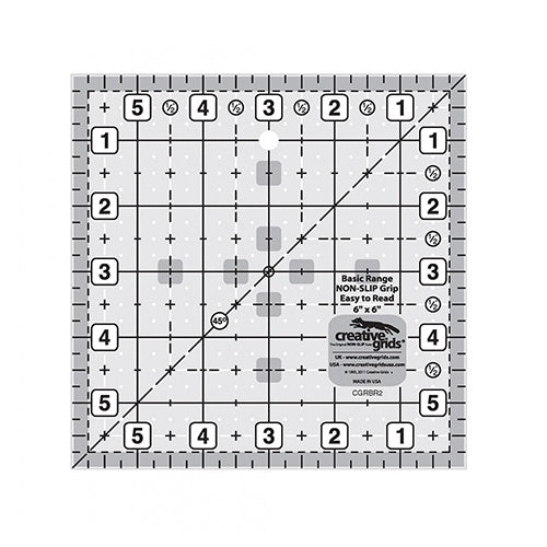 Creative Grids Basic Range 6" Square Quilt Ruler
