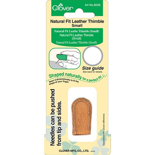 Clover Thimble Natural Fit Leather Small