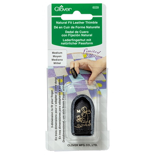 Clover Thimble Natural Fit Leather Small Black