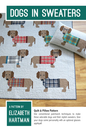 Dogs In Sweaters Quilt and Pillow Pattern