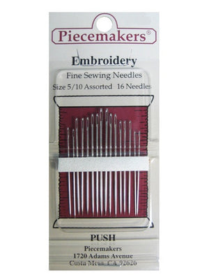 Piecemakers Needles Embroidery Size 5/10 Assorted