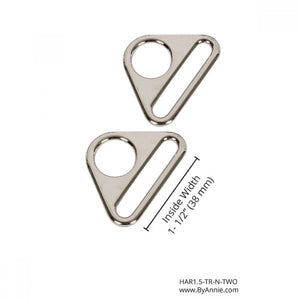
            
                Load image into Gallery viewer, By Annie Triangle Rings 2 pk - Nickel 1.5in Flat
            
        
