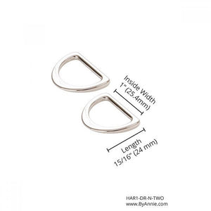 By Annie D-Ring Flat (1") 2PK Nickel