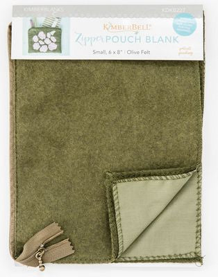 
            
                Load image into Gallery viewer, Zipper Pouch Blank Small 6 x 8&amp;quot; Olive Felt
            
        