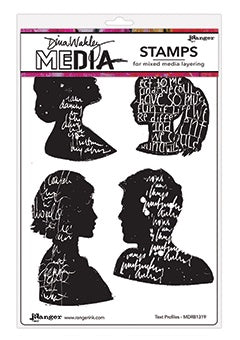 Dina Wakley Media Stamp Set Text Profiles