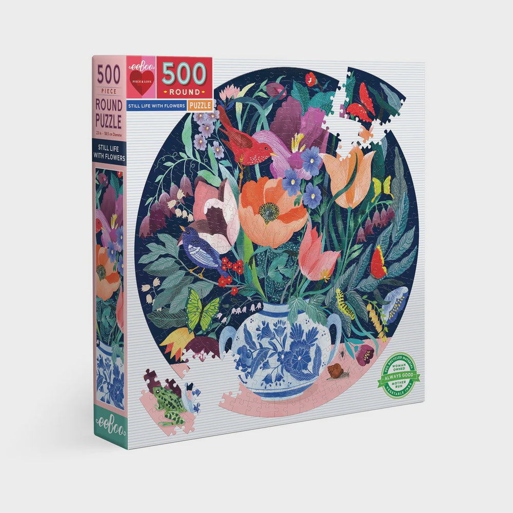 EeBoo 500pc Puzzle Round Still Life With Flowers