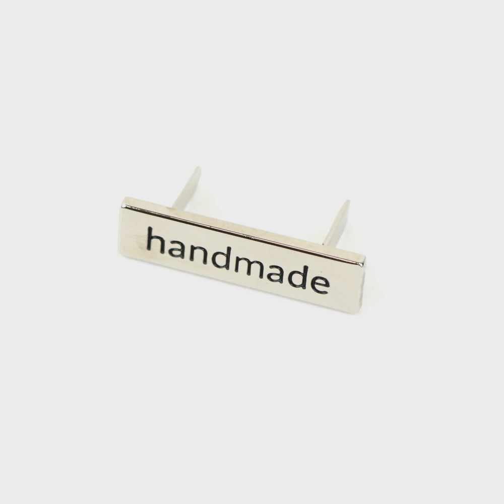 Serif Handmade Label 1-3/8 Inch - Nickel