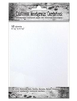 Tim Holtz Distress Woodgrain Cardstock 4.25x5.5" 12 PK