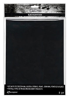 Tim Holtz Distress Black Heavystock 8.5x11" 5PC