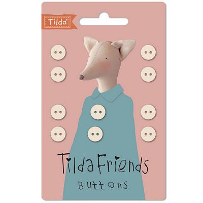 Tilda Friends Cotton Buttons Neutral 9mm 10PC