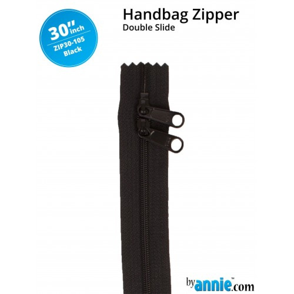 By Annie Double Slide Handbag Zipper - 30" Black