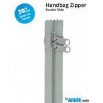 By Annie Double Slide Handbag Zipper - 30" Pewter