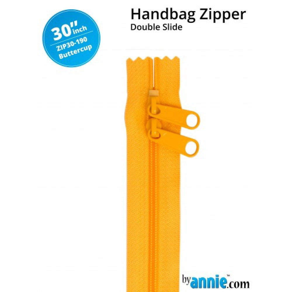 By Annie Double Slide Handbag Zipper - 30" Buttercup