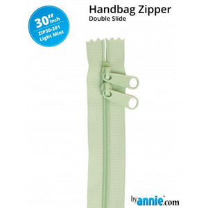 By Annie Double Slide Handbag Zipper - 30" Light Mint