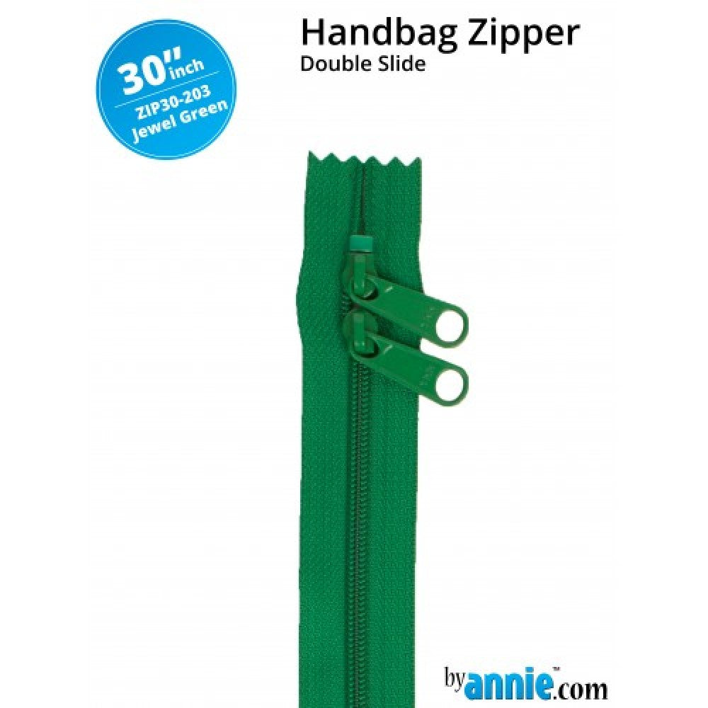 By Annie Double Slide Handbag Zipper - 30" Jewel Green